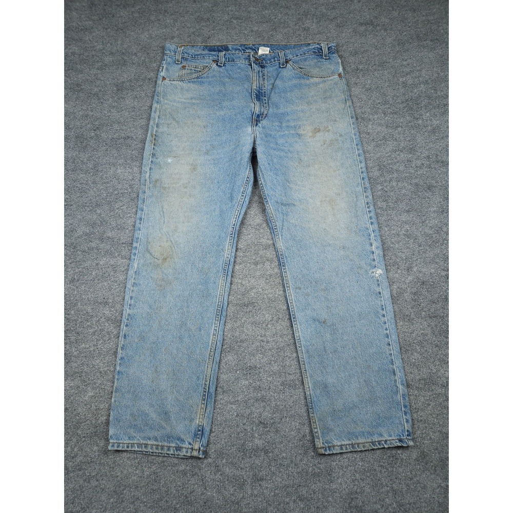 Vintage Levi's 505 Jeans Men's 40x30 (FITS 38x30) Orange Tab Stained Straight